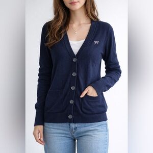 Hollister Navy Cardigan Sweater